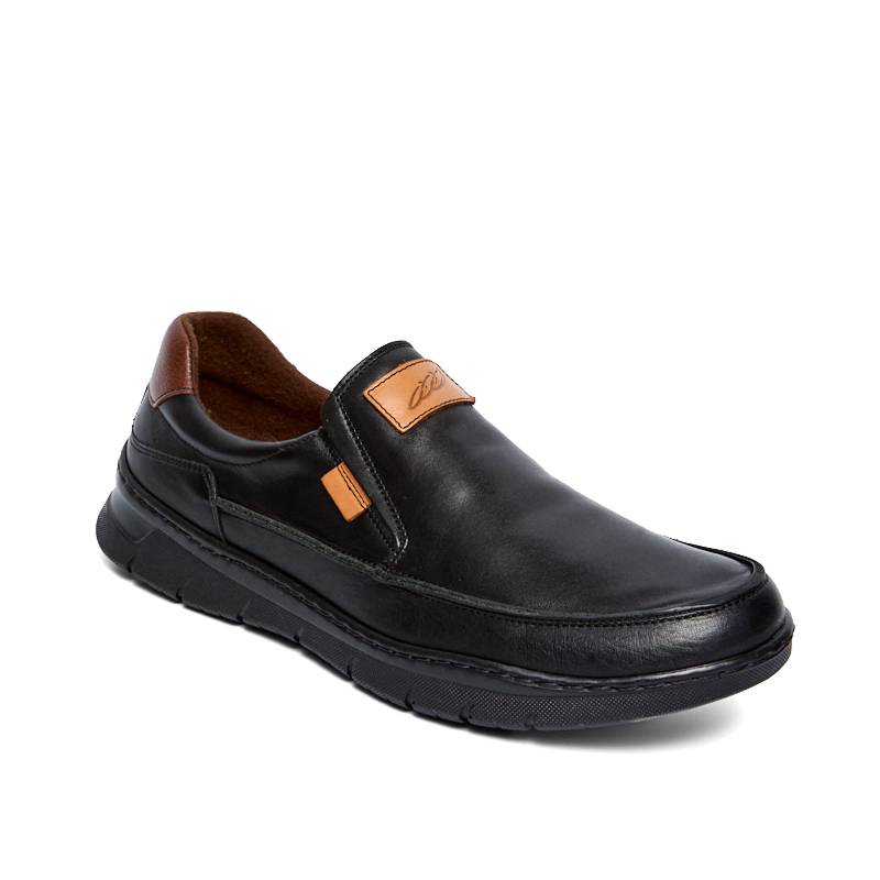 2460-black-camel Полуботинки муж.кожа-кожа черный-коричневый